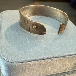 Cape Cod Sterling Silver Fish with 14k Gold Eye Bracelet